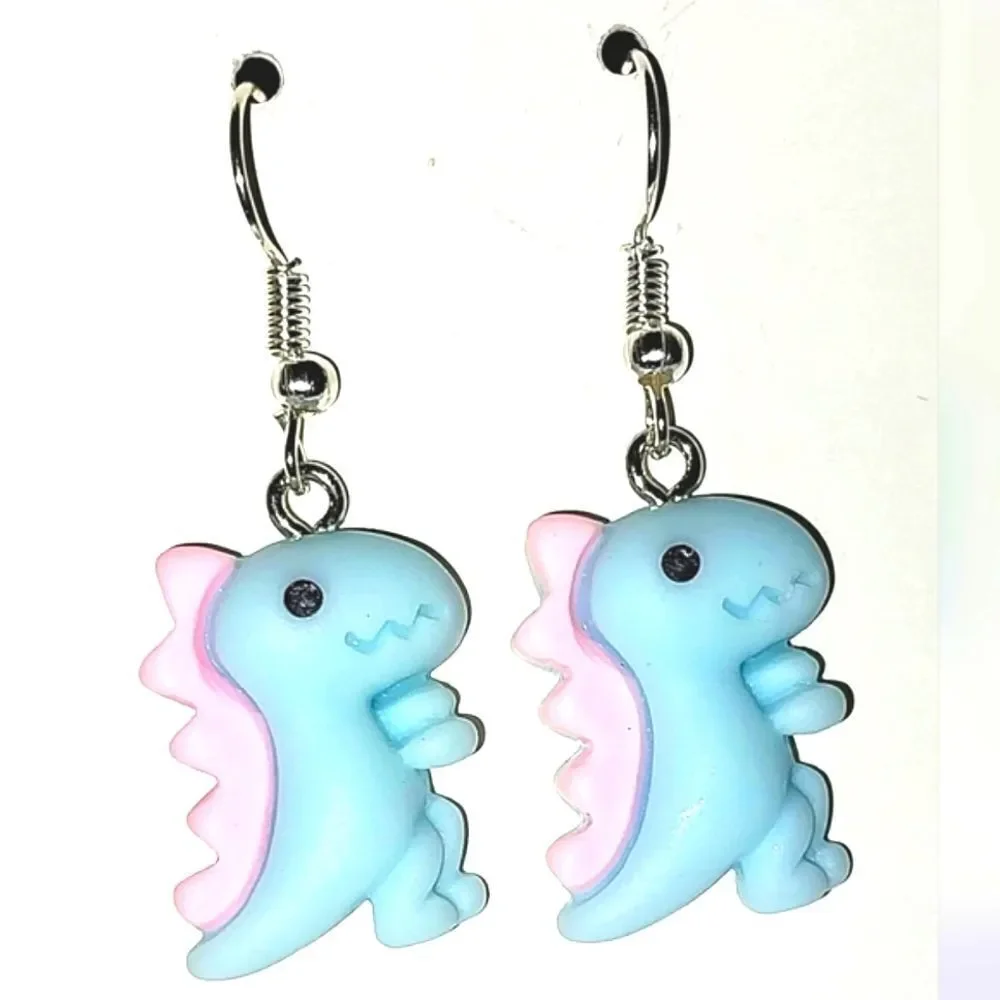 Super cute retro kids dinosaur earrings